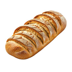 Freshly Baked Artisan Bread Loaf with Crispy Crust and Golden Brown Surface, Isolated on White Backgroundtransparent background transparent background