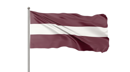National flag of Latvia, maroon-white-maroon horizontal stripes, distinct color choice, Transparent background, PNG file