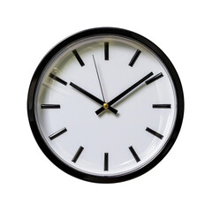 Modern Wall Clock with Minimalist Design and Clear White Face and Black Markings for Home and Office Decortransparent background transparent background