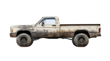 Pickup truck with rugged design, Transparent background, PNG file