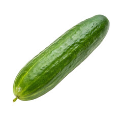 A single long green cucumber, a fresh and healthy vegetable isolated on a transparent background png
