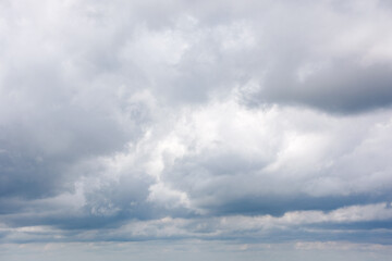 grey cumulus cloudscape of overcast sky. dramatic meteorology background. cloudy weather forecast...