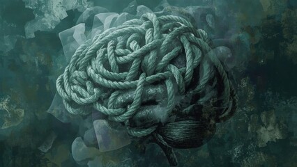 Obraz premium Human brain. Intrusive thought Cognitive distortion Emdr Dopamine addiction Autistic burnout Chain of prompting neuroimmune Flow neuroscience Grow therapy Thesis supplements shaped rope coils underwa