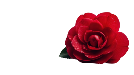 Red camellia flower Transparent background, PNG file