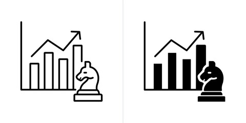 Business Strategy line and solid web icon set. Vector illustration