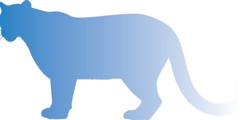 Generate image full black vector of Western cougar in silhouette 