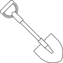 Entrenching tool outline design used for military and digging themes