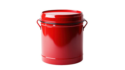 Safety canister for flammable liquid storage, red metal with spill-proof cap, Transparent background, PNG file