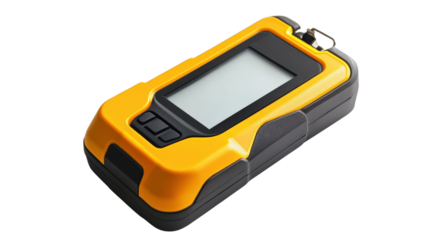 Safety gas detector with display screen and clip, portable air quality monitor, Transparent background, PNG file