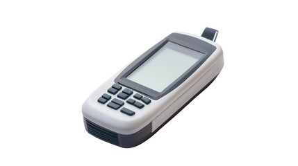 Safety gas detector with display screen and clip, portable air quality monitor, Transparent background, PNG file