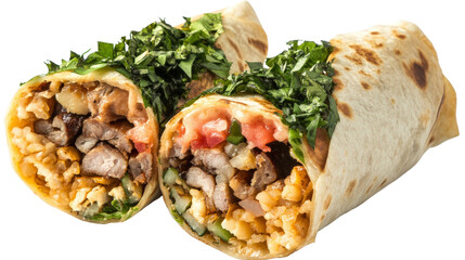 Ready-to-eat breakfast burrito Transparent background, PNG file