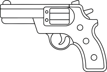 Classic flare gun drawn in black lines on a white background