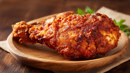 Golden Crispy Chicken Leg Captured in Sharp Detail