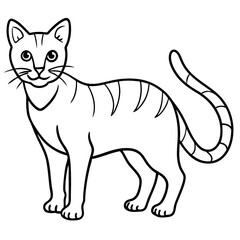 Sand Cat Line Art on White