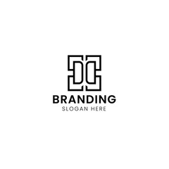 Symbolic and iconic typography letter DD Logo.
