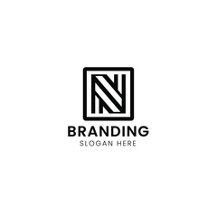 Fototapeta premium Symbolic and iconic typography letter N Logo.
