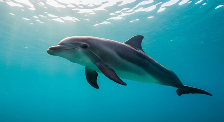 Fototapeta premium dolphin under the ocean water