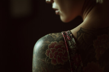 frau tattoo, tatoo, tätowiert, vorlage, motiv, rücken, arm, 