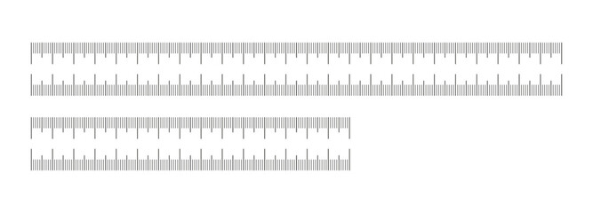 Metric rulers set. Measuring tool template. Scale for ruler in centimeters. Metrics indicator 15, 25 cm. Centimeters measuring scales. Measuring scales icons.