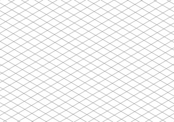 Isometric grid guide line. Notebook sheet blank. 3d perspective paper background. Typography template for making production for school. Squared grid paper. Mathematics cube pattern.