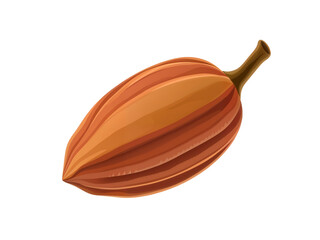 Cacao pod illustration, perfect for chocolate, agriculture, and food industry themes. Generative AI