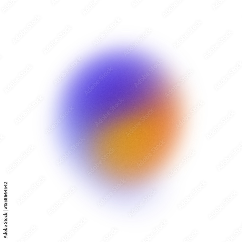 Aufkleber Vibrant abstract gradient sphere with blur and noise effect on transparent background. Modern design element for web, app UI, or branding visuals
