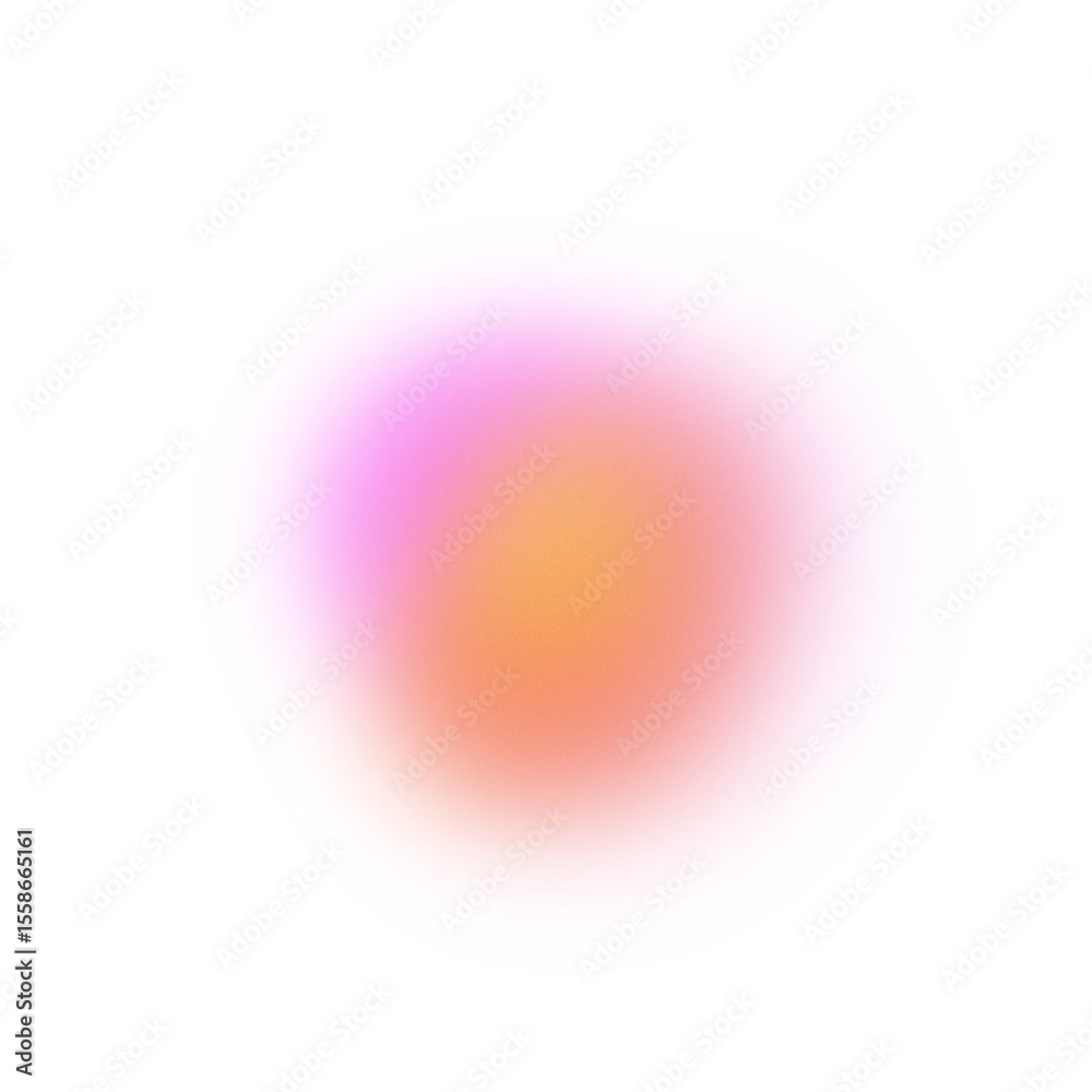 Poster bright pink and orange gradient abstract sphere with blur and noise on transparent background. trend