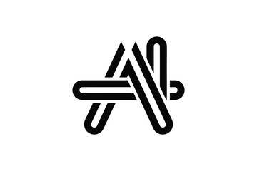 A stylized black and white logo featuring interconnected rounded lines