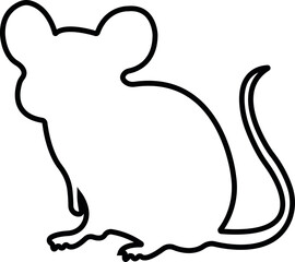 mouse animal icon in trendy line style. isolated on transparent background