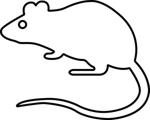 mouse animal icon in trendy line style. isolated on transparent background