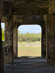 The ruins of an army landmark. War