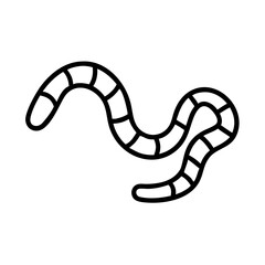 Earthworm icon in outline style for gardening or composting content