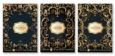 Luxury golden floral deco art cover design, wedding invitation template design, versatile vector background, brochure template, Luxury invitation card background, invitation, abstract background, art