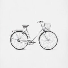 Side view of a light gray bicycle