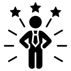 Self Confidence Glyph Icon