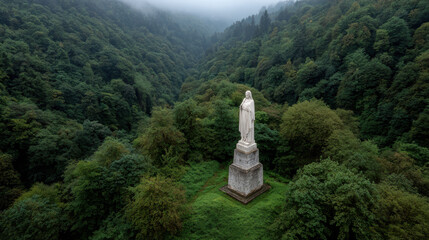 topdown view of dense rainforest in armenia at high noon