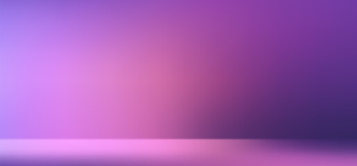 Abstract gradient podium background. Violet, purple and lilac empty 3d studio backdrop. Clean scene for product presentation mockup template. Vector illustration