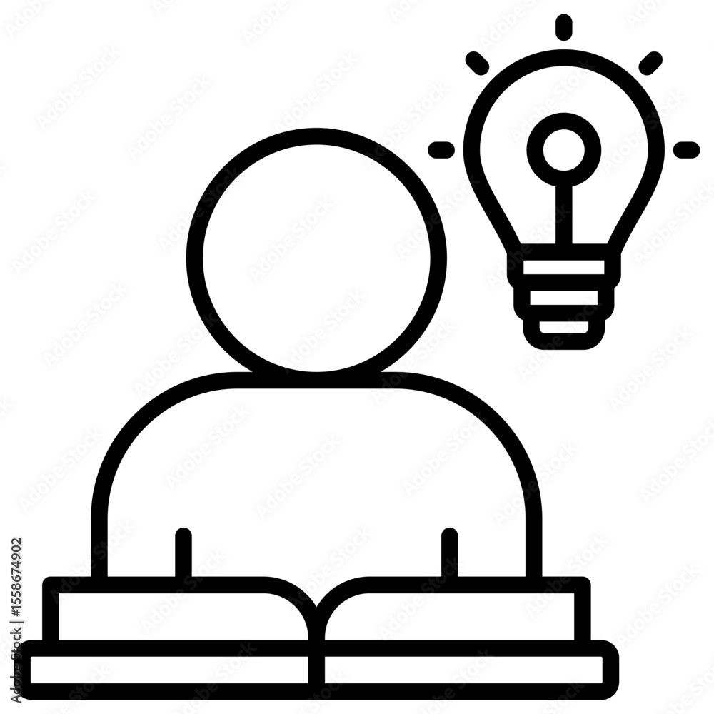 Poster Learning Line Icon