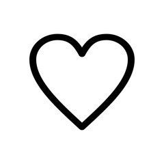 Simple Black Outline Heart Icon Perfect for Love, Romance, and Valentine's Day Designs