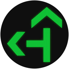 Traffic signal used in Germany - Green traffic light to the left and straight