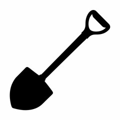 Shovel icon vector, Garden shovel silhouette vector