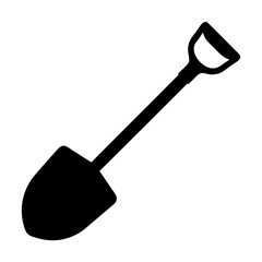 Shovel icon vector, Garden shovel silhouette vector