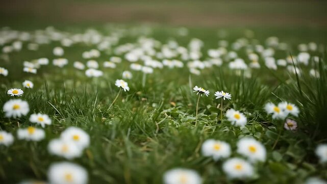 Stunning Field of Daisies High-Definition Video Footage of Spring Blossoms