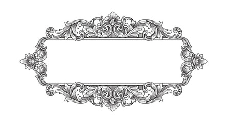 Ornate baroque border vector illustration for elegant design and decoration