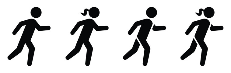 Runner set icon, vector illustration