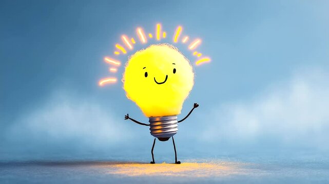 innovative thinking and solution discovery happy lightbulb, idea generation, creative energy, innovation light, bright concept, idea spark, cheerful innovation, discovery moment,innovative thi