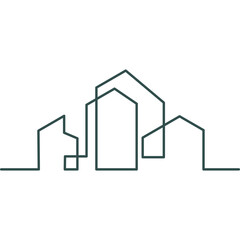 City Building Line art design