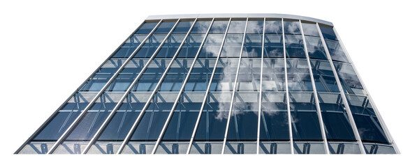 Modern Glass and Metal Skyscraper Office Building Isolated on Transparent Background, Vilnius,...