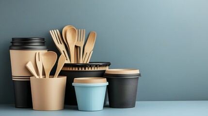 Eco-Friendly Disposable Cups and Wooden Utensils