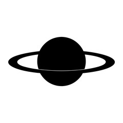 Planet Saturn with planetary ring flat icon vector © Silhouette Lab